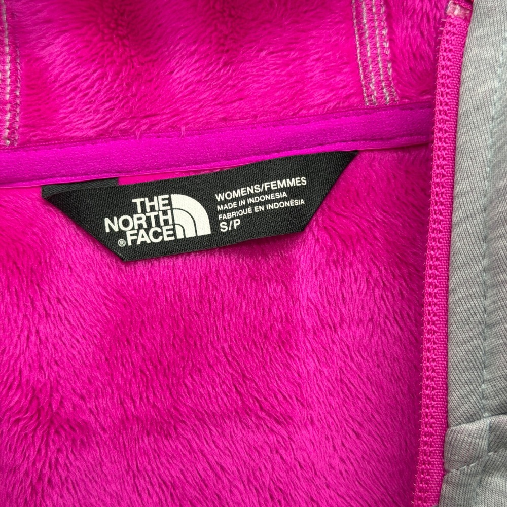 The North Face Agave Full Zip Fleece Hoodie Jacket Womens S Grey Pink - Picture 15 of 16
